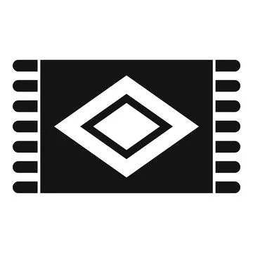 Rectangular carpet with geometric pattern showing weaving technique Illustrazione stock