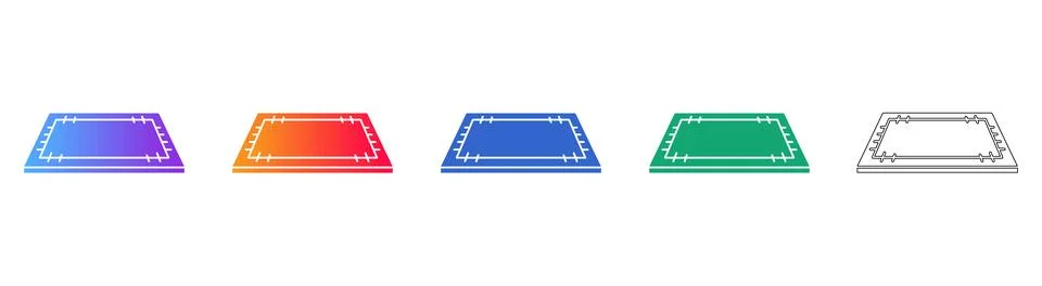 Rectangular Carpet or Rug Icon Set Stock Illustration