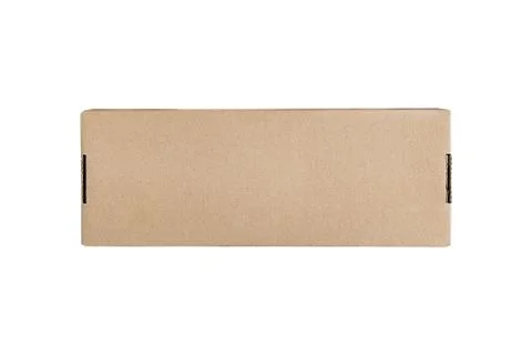 Rectangular carton box for delivery. Isolate. Design space 스톡 사진