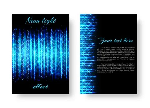 Rectangular catalog with neon light Illustrazione stock