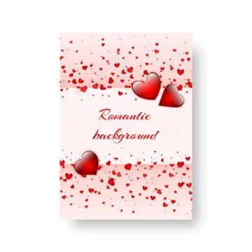 Rectangular catalog with scarlet hearts Illustrazione stock