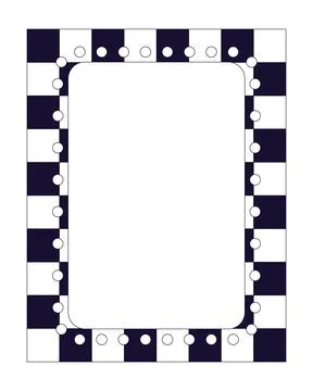 Rectangular checkerboard dot black and white retro frame Stock-Illustration