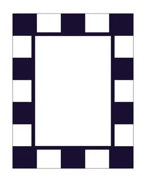 Rectangular checkered black and white retro frame Stock Illustration