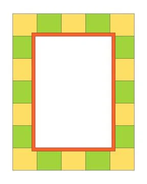 Rectangular checkered colorful retro decorative frame 스톡 일러스트