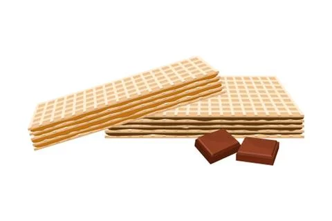 Rectangular Chocolate Wafers with Textured Surface Vector Illustration イラスト素材
