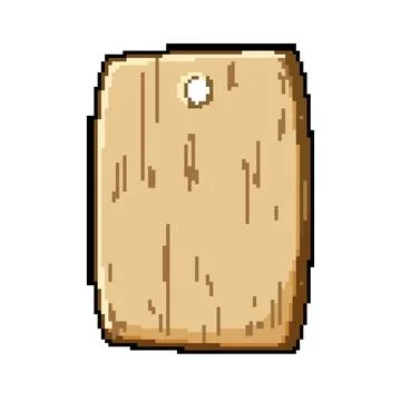 Rectangular chopping board pixel art vector illustration Stock Illustration