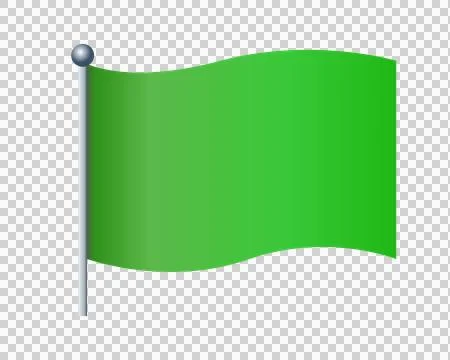 Rectangular Christmas gradient green flag icon with silver pole Stock Illustration