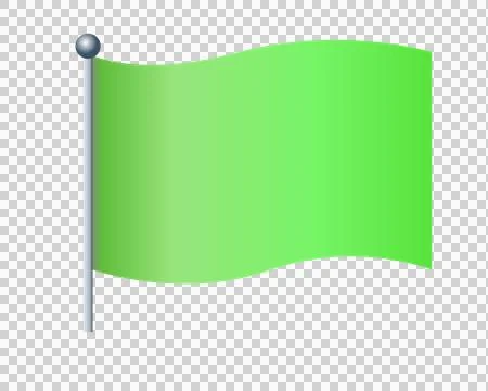 Rectangular Christmas gradient green flag icon with silver pole イラスト素材