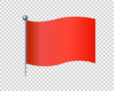 Rectangular Christmas gradient red flag icon with silver pole Stock Illustration