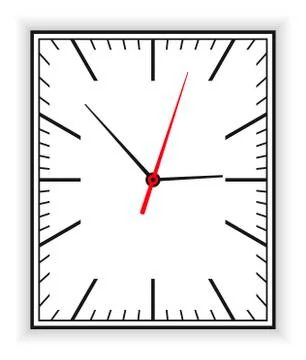 Rectangular Clock Face Illustrazione stock
