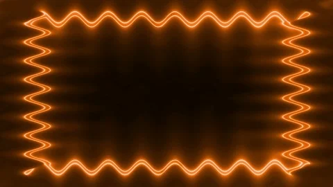 Rectangular closed wavy colorful neon glowing orange fiery square horizonta.. Stockbeeldmateriaal 270314818