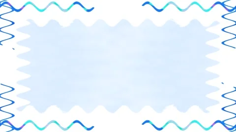 Rectangular closed wavy colorful neon glowing blue square horizontal frame .. Stock Footage 270315047