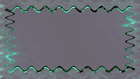 Rectangular closed wavy, neon glowing green, square frame, horizontal frame.. Stock Footage 270315328