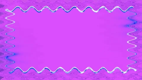 Rectangular closed wavy, neon glowing blue, square frame, horizontal frame .. Stockbeeldmateriaal 270315340