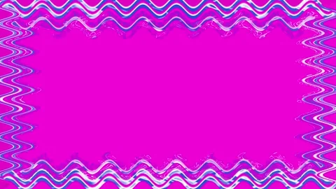 Rectangular closed wavy, richly decorated neon glowing blue, square frame, .. Stock Footage 270315445