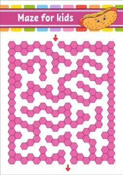 Rectangular color maze. Game for kids. Funny labyrinth. Education developing  イラスト素材