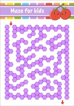 Rectangular color maze. Game for kids. Funny labyrinth. Education developing  イラスト素材