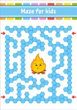 Rectangular color maze. Game for kids. Funny labyrinth. Education developing  イラスト素材