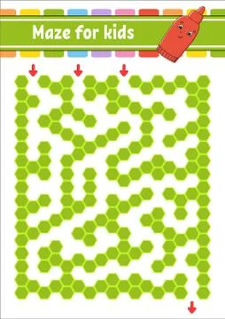 Rectangular color maze. Game for kids. Funny labyrinth. Education developing  イラスト素材