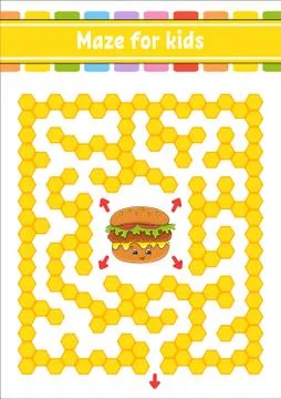 Rectangular color maze. Game for kids. Funny labyrinth. Education developing  イラスト素材