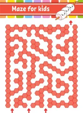 Rectangular color maze. Game for kids. Funny labyrinth. Education developing  イラスト素材