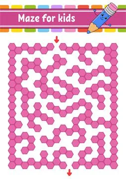 Rectangular color maze. Game for kids. Funny labyrinth. Education developing  イラスト素材