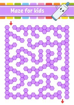 Rectangular color maze. Game for kids. Funny labyrinth. Education developing  イラスト素材