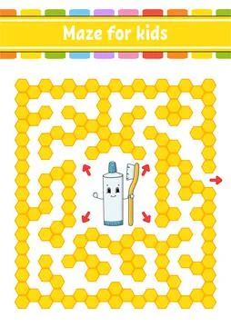 Rectangular color maze. Game for kids. Funny labyrinth. Education developing  イラスト素材