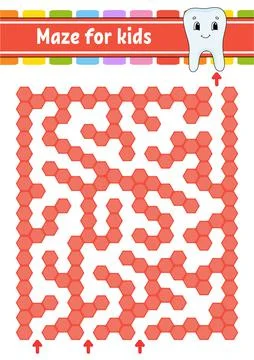 Rectangular color maze. Game for kids. Funny labyrinth. Education developing  イラスト素材