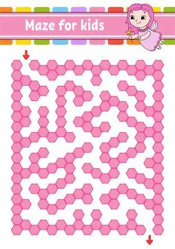 Rectangular color maze. Game for kids. Funny labyrinth. Education developing  イラスト素材