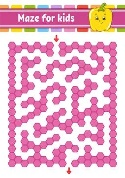 Rectangular color maze. Game for kids. Funny labyrinth. Education developing  イラスト素材