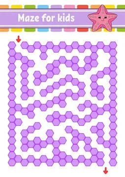 Rectangular color maze. Game for kids. Funny labyrinth. Education developing  イラスト素材