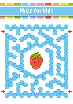 Rectangular color maze. Game for kids. Funny labyrinth. Education developing  イラスト素材