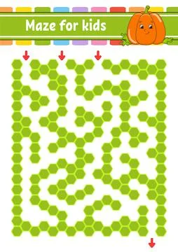 Rectangular color maze. Game for kids. Funny labyrinth. Education developing  イラスト素材
