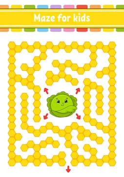 Rectangular color maze. Game for kids. Funny labyrinth. Education developing  イラスト素材