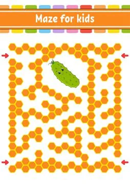 Rectangular color maze. Game for kids. Funny labyrinth. Education developing  イラスト素材