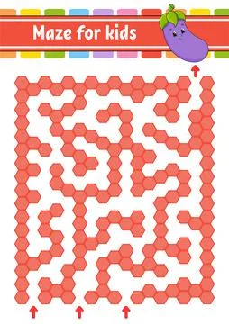 Rectangular color maze. Game for kids. Funny labyrinth. Education developing  イラスト素材