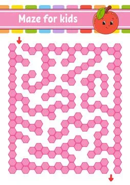 Rectangular color maze. Game for kids. Funny labyrinth. Education developing  イラスト素材