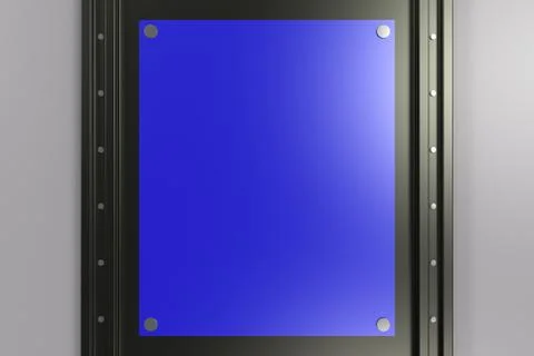 Rectangular colored plate on black and white background with rivets イラスト素材