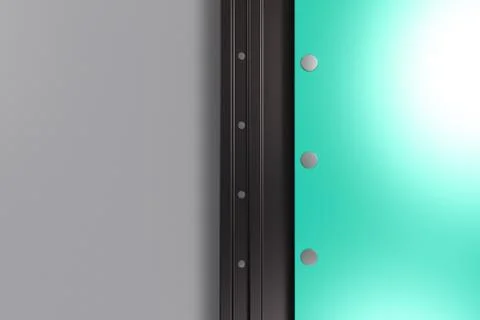 Rectangular colored plate on black and white background with rivets 库存插图