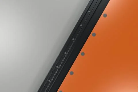 Rectangular colored plate on black and white background with rivets 库存插图