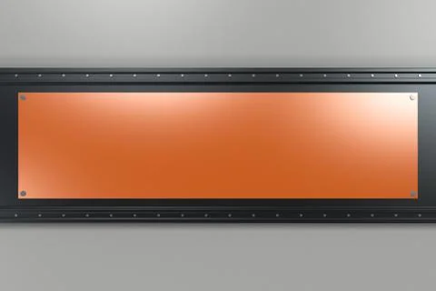 Rectangular colored plate on black and white background with rivets 库存插图