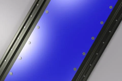 Rectangular colored plate on black and white background with rivets 库存插图