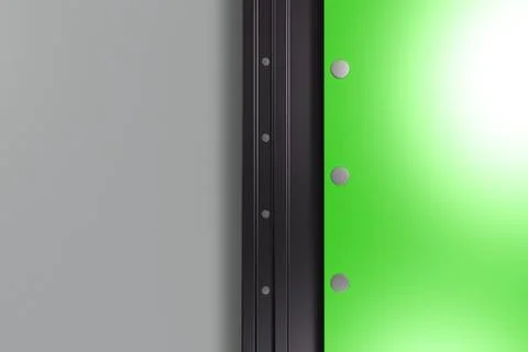 Rectangular colored plate on black and white background with rivets 库存插图