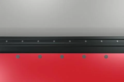 Rectangular colored plate on black and white background with rivets Illustrazione stock