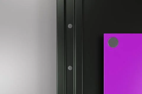 Rectangular colored plate on black and white background with rivets Stock Illustration