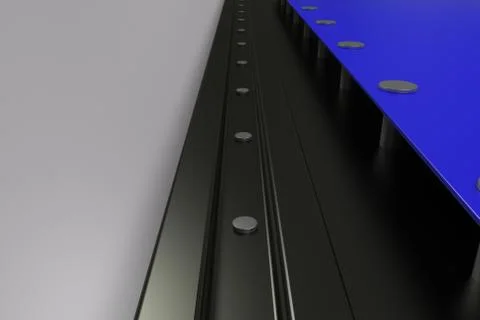 Rectangular colored plate on black and white background with rivets Stock Illustration