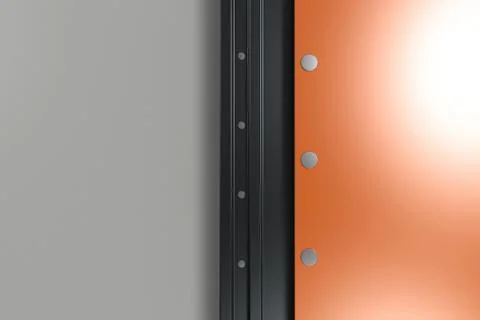 Rectangular colored plate on black and white background with rivets 库存插图