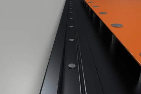 Rectangular colored plate on black and white background with rivets 库存插图