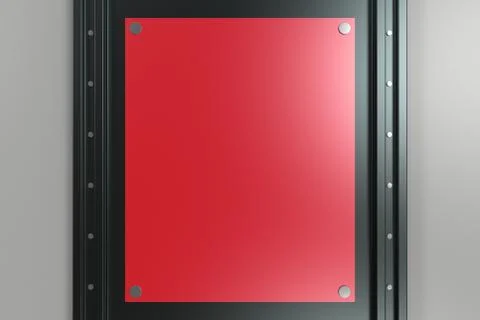 Rectangular colored plate on black and white background with rivets イラスト素材